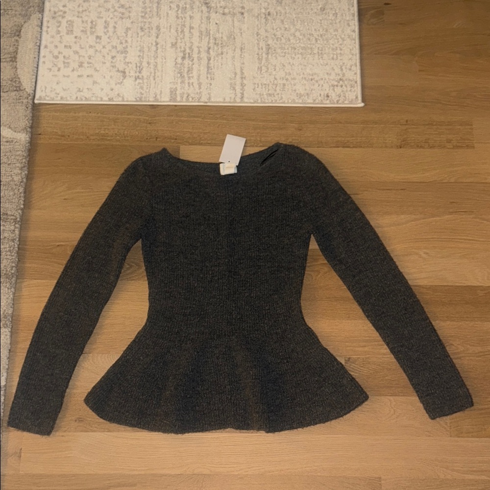 Women’s gray  Peplum Knit Top - Brand  H&M